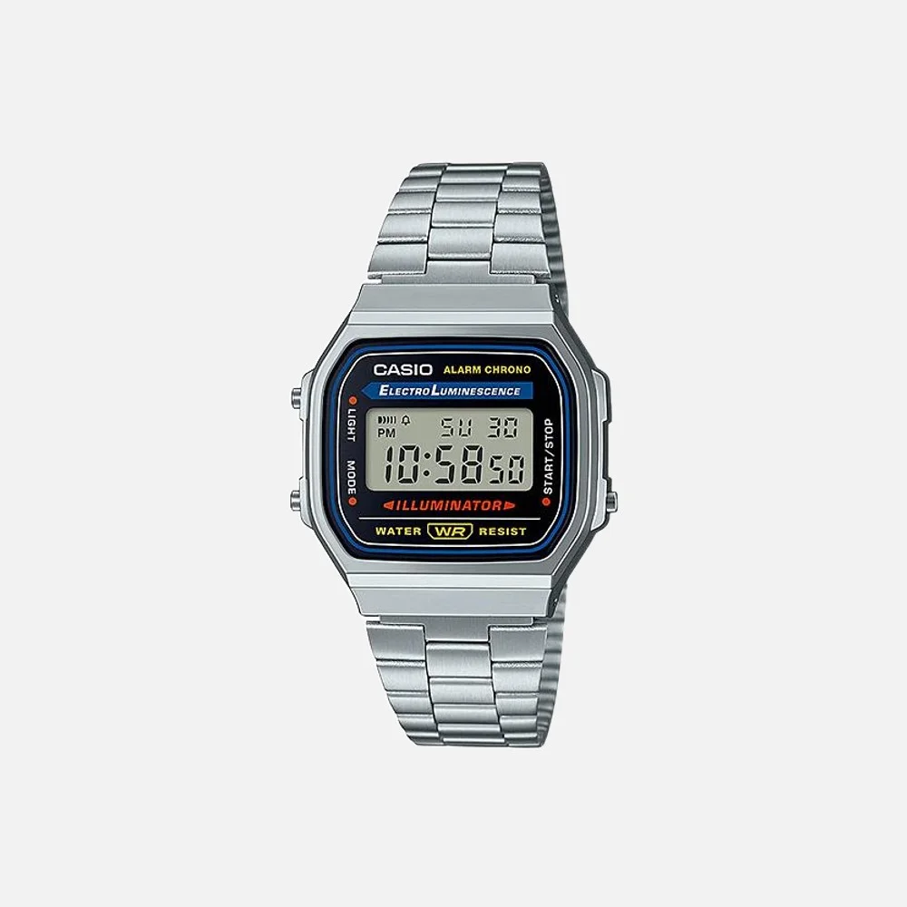 Casio A168WA-1 Unisex Digital Stainless Steel Watch