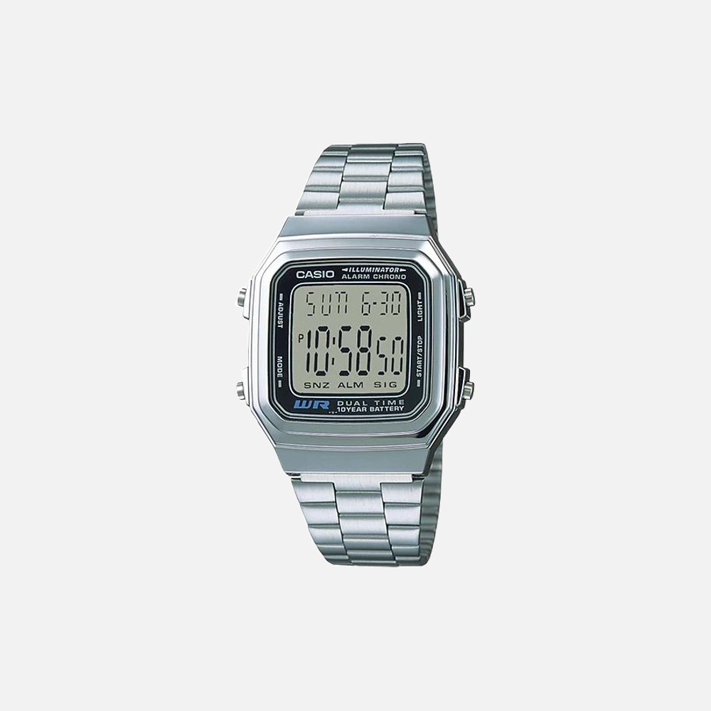 Casio Men's Vintage Digital Stainless Steel Watch