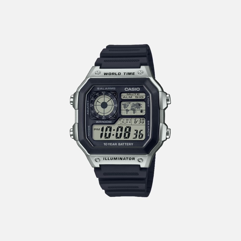 Casio AE1200WHB-1B Men's Illuminator World Time Digital Watch