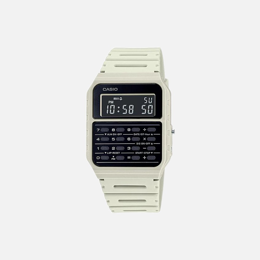 Casio CA53WF-8B Databank Resin White Band Watch