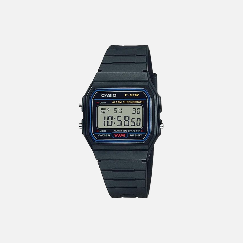 Casio F91W-1 Clasic Black Resin Digital Sport Watch