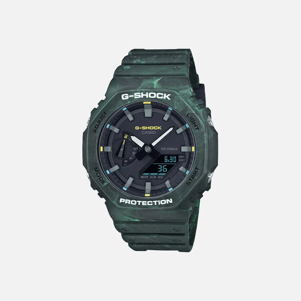 G-Shock GA2100FR-3A green resin analog digital watch