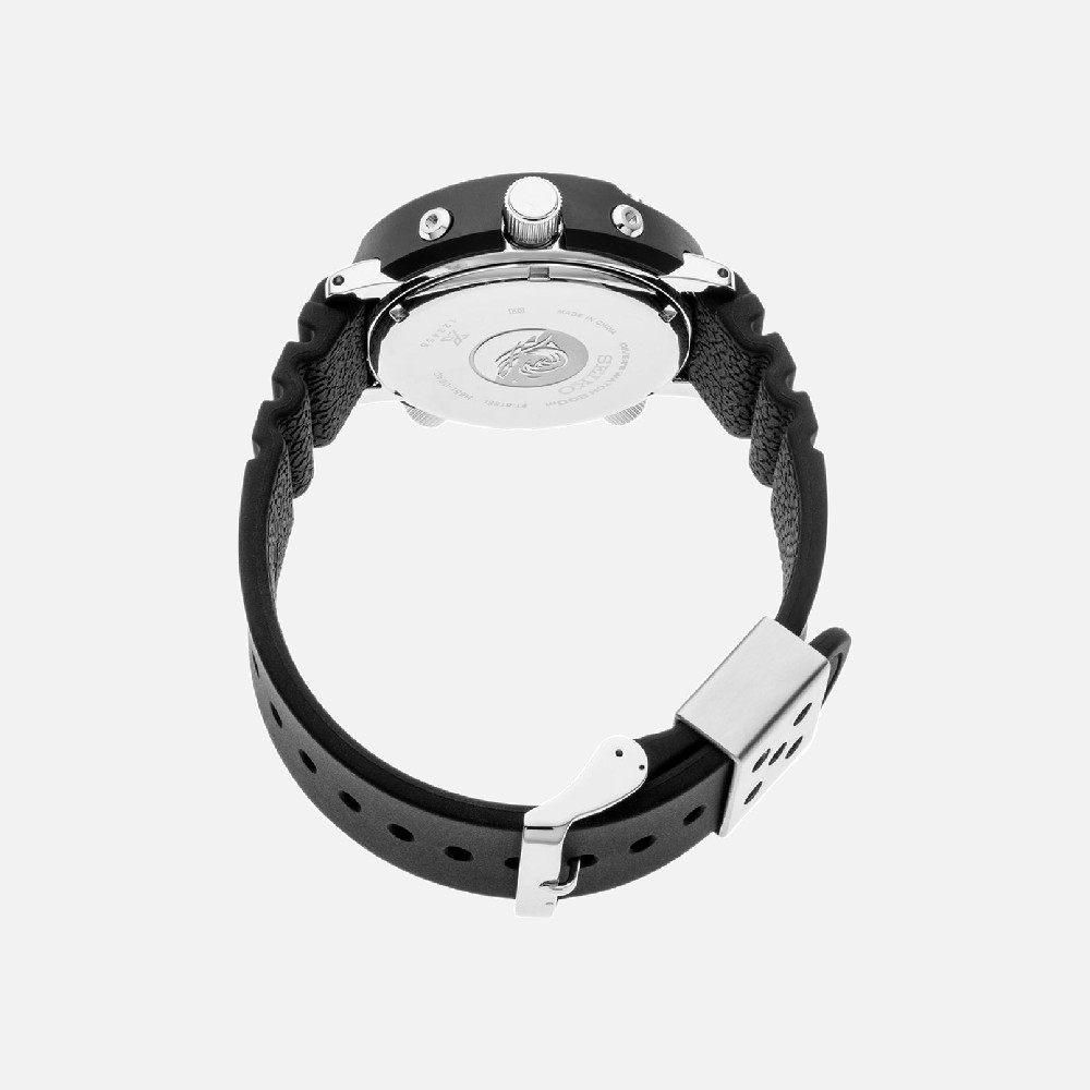 Seiko Prospex Black Solar Diver Silicone Band Watch