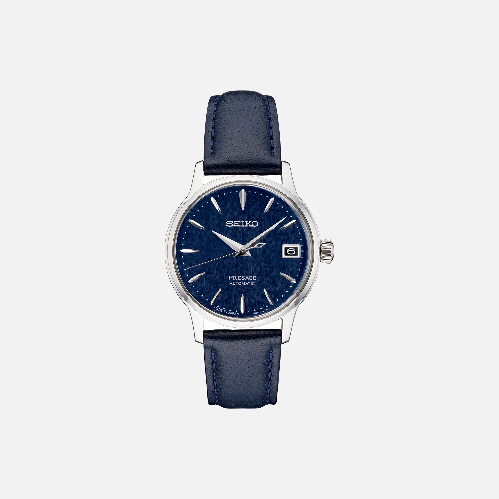 Seiko Presage SRPF55 Blue Leather Band Watch