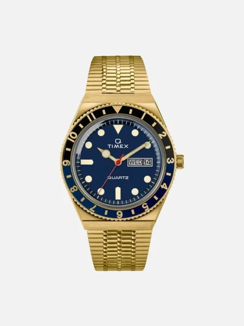Timex Q Reissue Yellow Gold Tone 38mm Stainless Steel Bracelet Watch