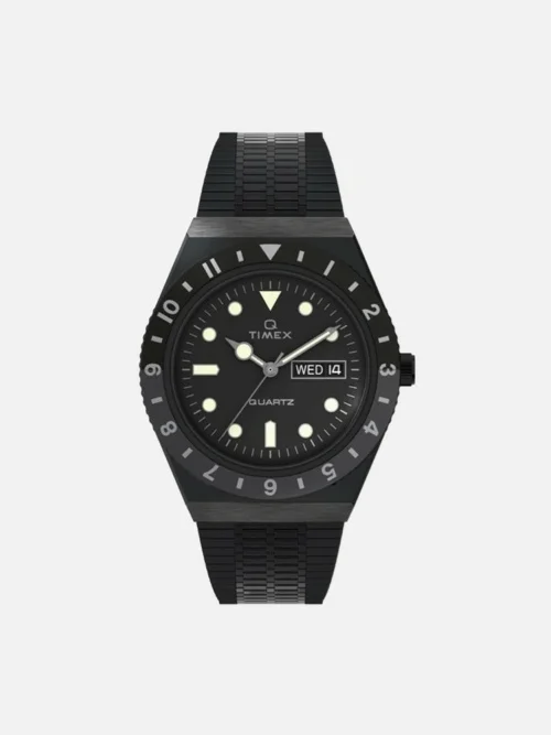 Timex Q Reissue Triple Black 38mm Stainless Steel Bracelet Watch