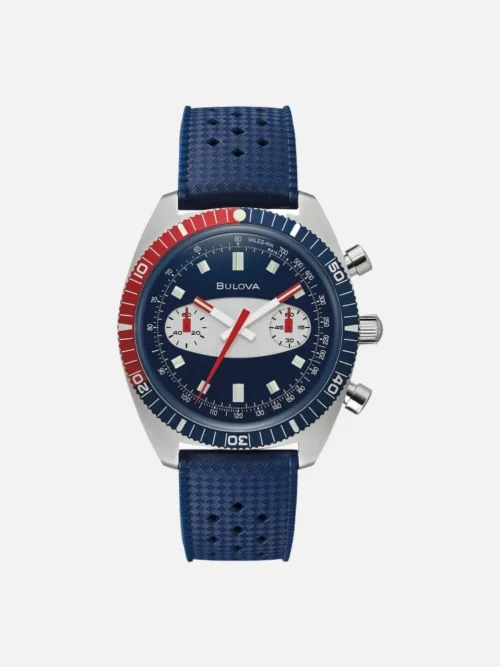 98A253 Surfboard Chronograph A Archive Series Blue Dial on Blue Silicone Strap