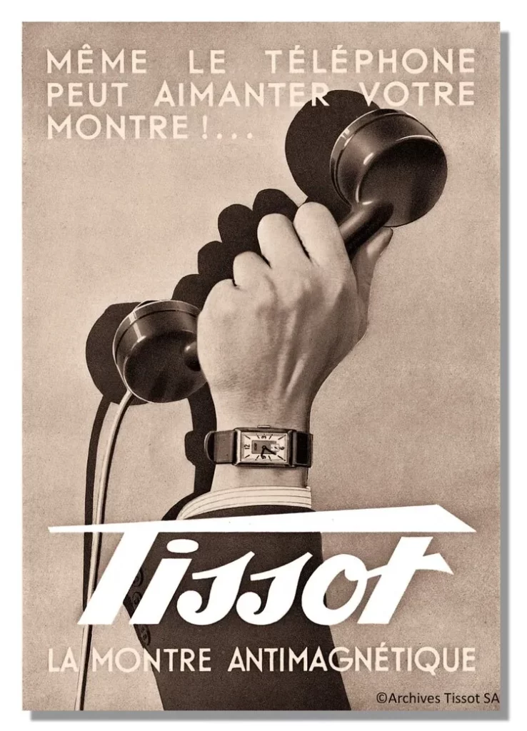 Tissot-la-montre-antimagnetique-vintage-ad