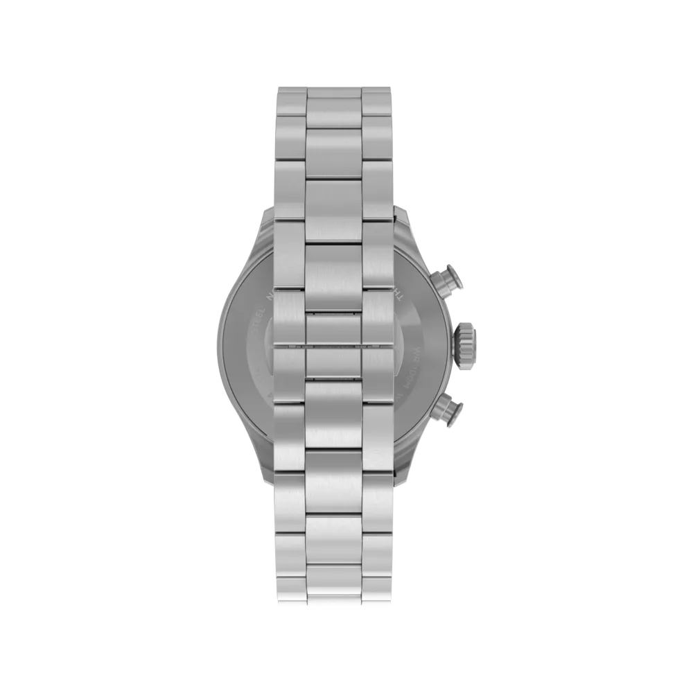 Timex TW2Y19100 Waterbury Ace Chronograph 41mm green dial stainless steel bracelet watch — rear view