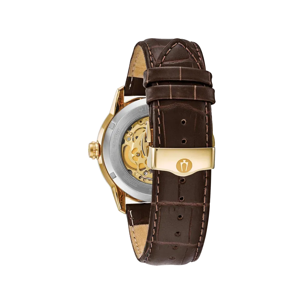 Bulova 97A138 Sutton automatic skeleton watch exhibition caseback