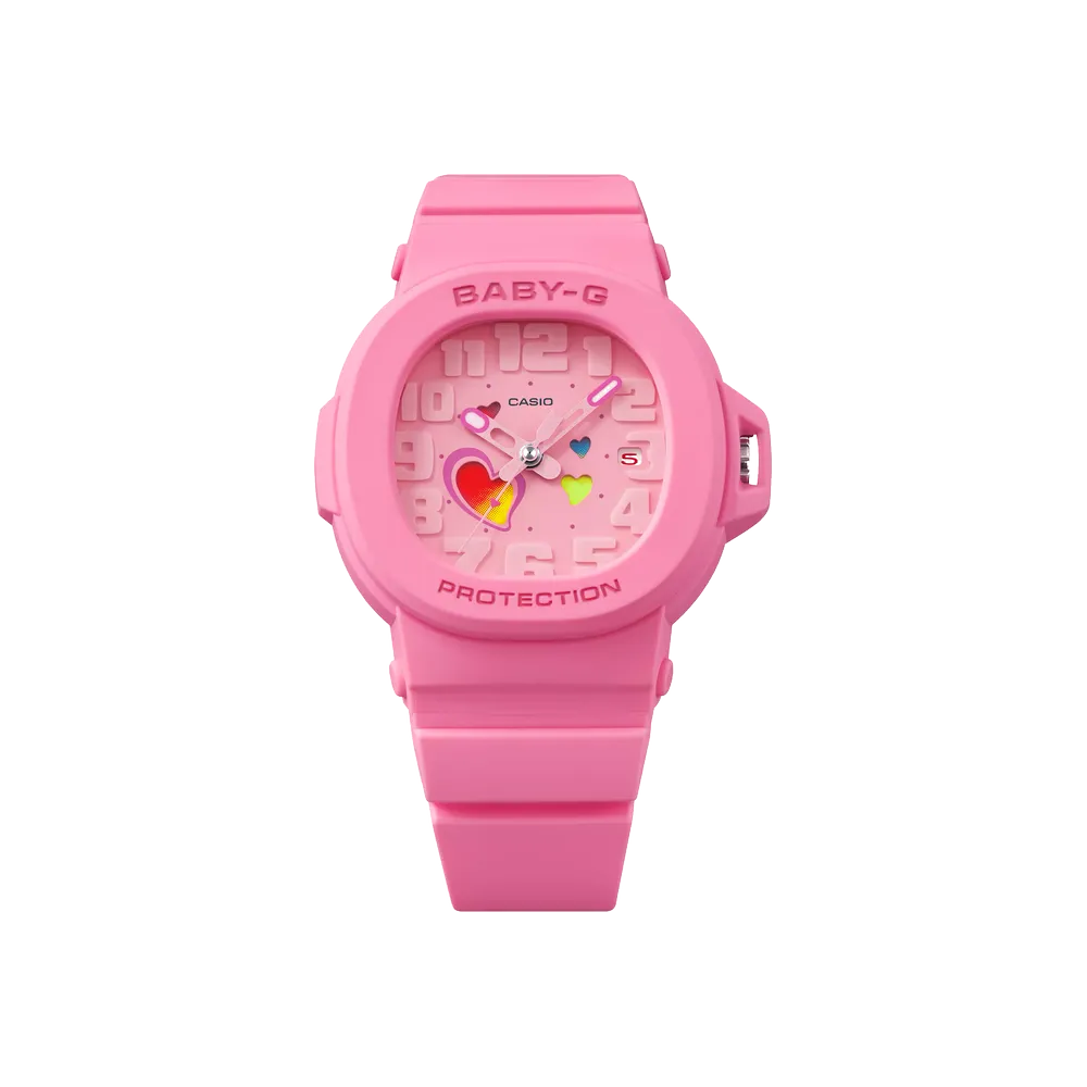 Casio BGA10-4A Baby-G pink resin watch front view