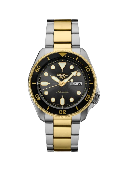Seiko SRPK22K1 5 Sports U.S. Special Creation two-tone automatic watch front view