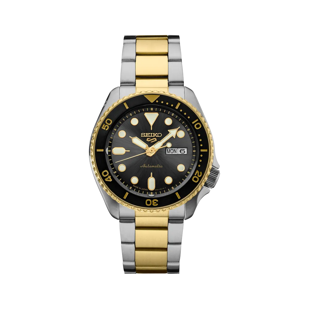 Seiko SRPK22K1 5 Sports U.S. Special Creation two-tone automatic watch front view